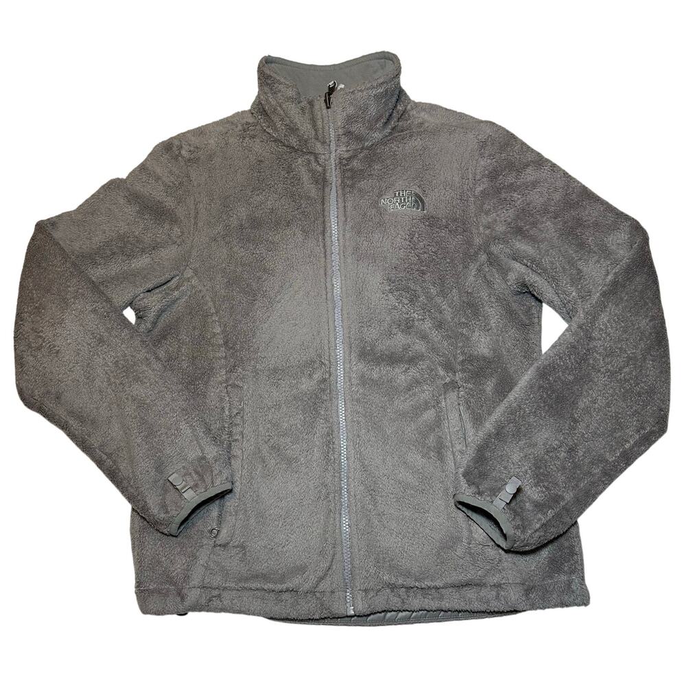 The North Face Women's Jacket Gray Size Medium Polyester Fleece Full Zip